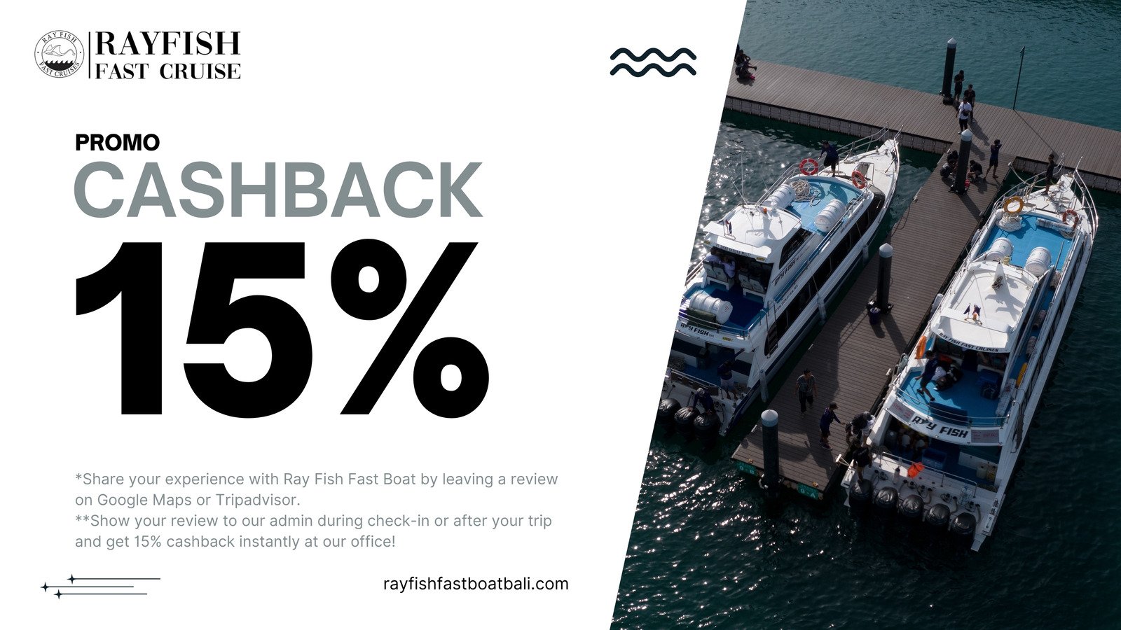Promo Review Cashback 15% Rayfish